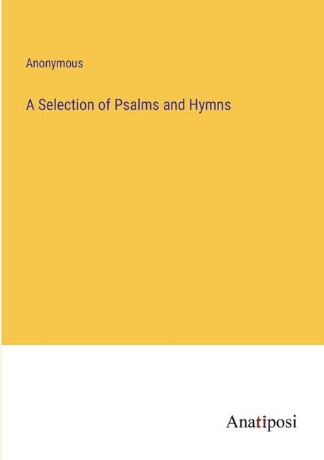 Couverture_A Selection of Psalms and Hymns