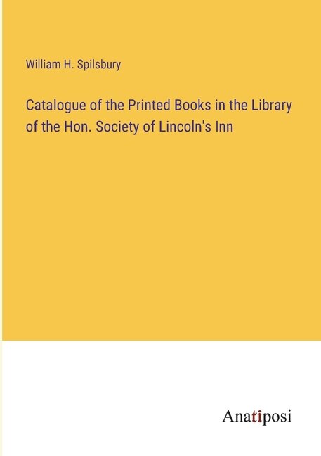 Front cover_Catalogue of the Printed Books in the Library of the Hon. Society of Lincoln's Inn