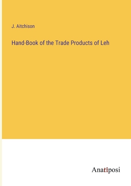 Couverture_Hand-Book of the Trade Products of Leh