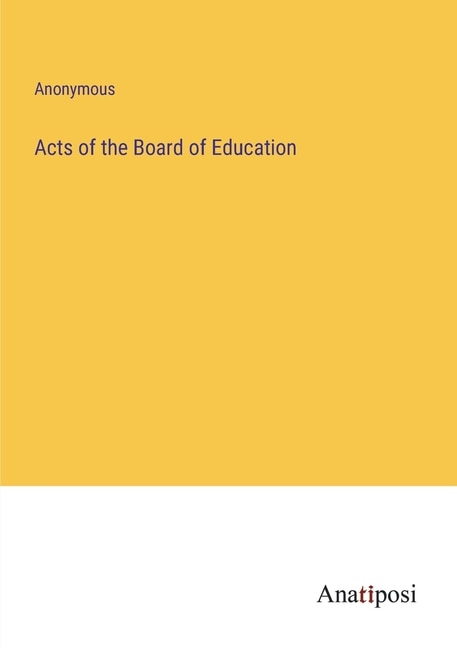 Front cover_Acts of the Board of Education