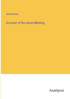 Front cover_Account of the Union Meeting