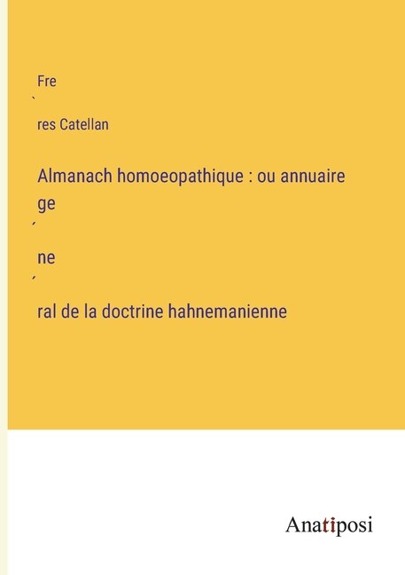 Front cover_Almanach homoeopathique