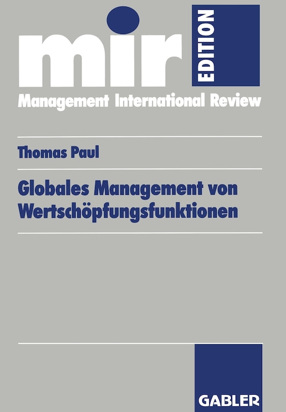 Front cover_Globales Management von Wertschöpfungsfunktionen