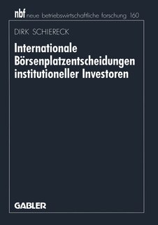 Front cover_Internationale Börsenplatzentscheidungen institutioneller Investoren