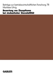 Front cover_Bewertung von Zinsoptionen bei stochastischer Zinsvolatilität