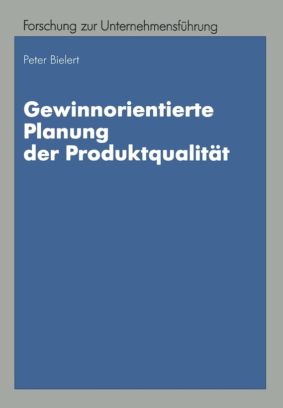 Couverture_Gewinnorientierte Planung der Produktqualität