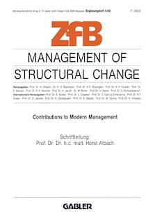 Couverture_Management of Structural Change