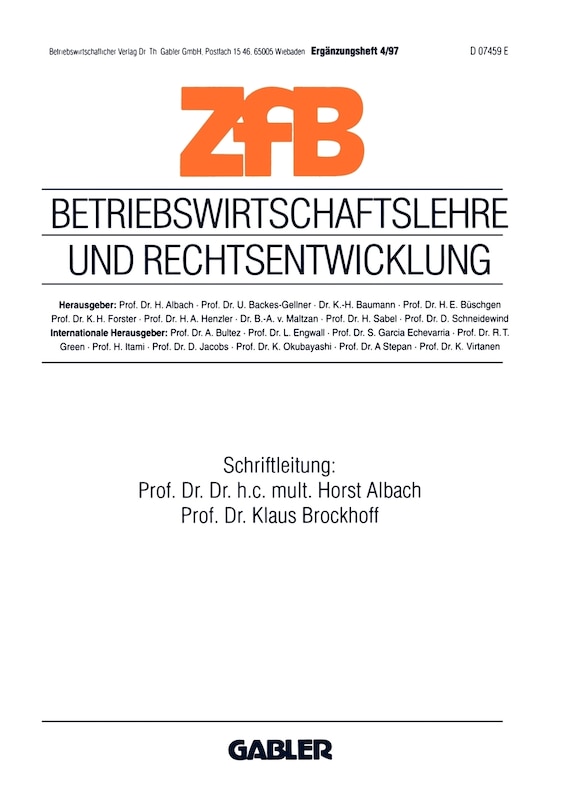 Front cover_Betriebswirtschaftslehre und Rechtsentwicklung