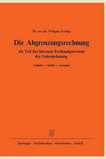 Front cover_Die Abgrenzungsrechnung