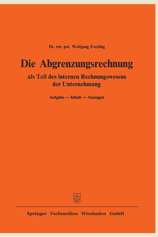Front cover_Die Abgrenzungsrechnung