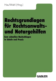 Front cover_Rechtsgrundlagen für Rechtsanwalts- und Notargehilfen