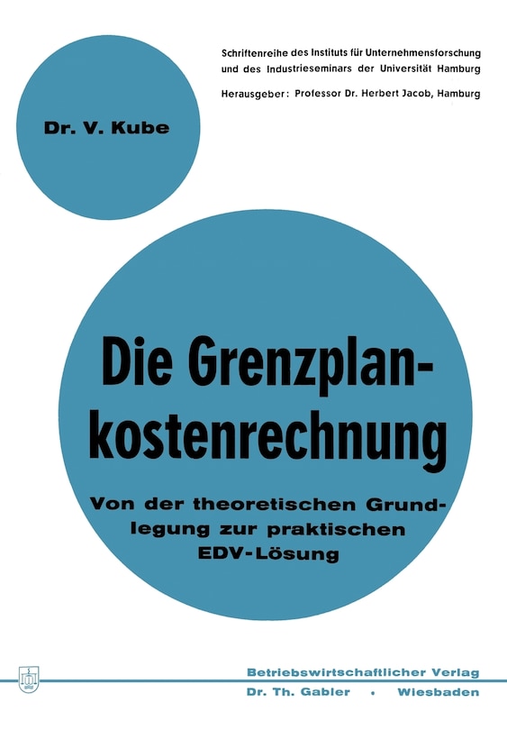 Front cover_Die Grenzplankostenrechnung