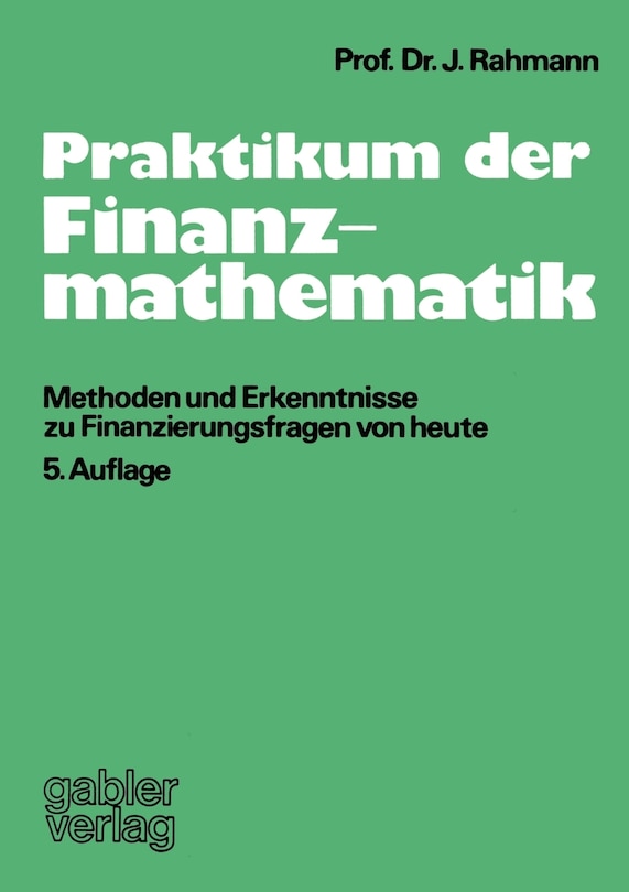 Front cover_Praktikum der Finanzmathematik