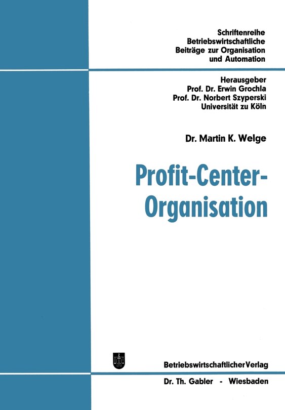 Front cover_Profit-Center-Organisation