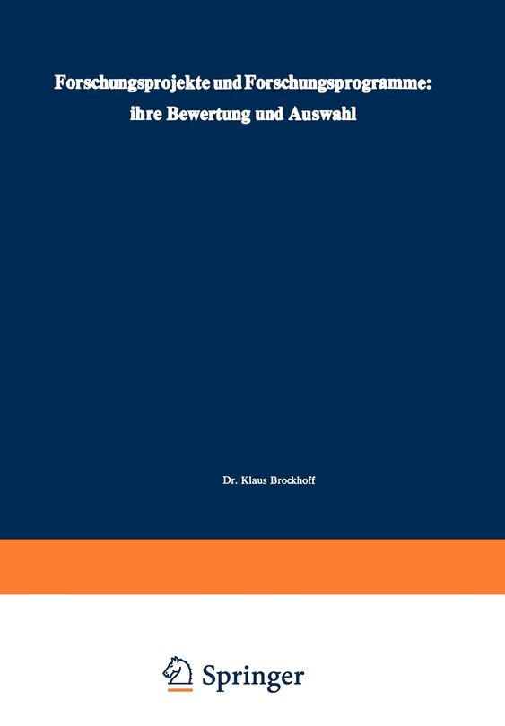 Front cover_Forschungsprojekte und Forschungsprogramme