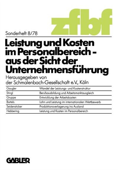 Front cover_Leistung und Kosten im Personalbereich