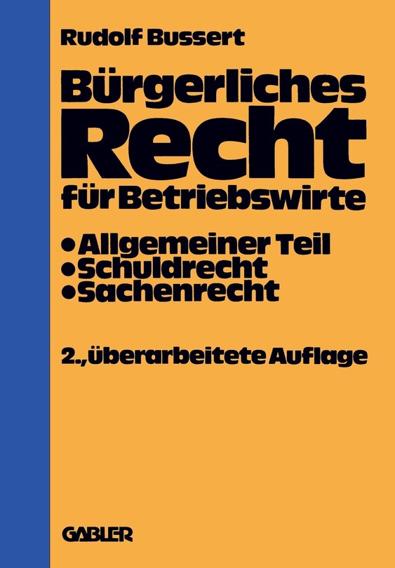 Front cover_Bürgerliches Recht Für Betriebswirte