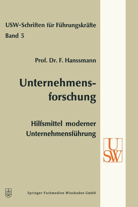 Front cover_Unternehmensforschung