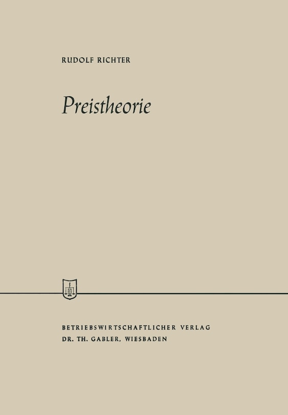 Front cover_Preistheorie