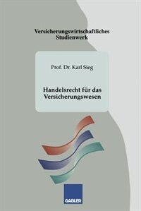 Front cover_Handelsrecht f&uuml;r das Versicherungswesen