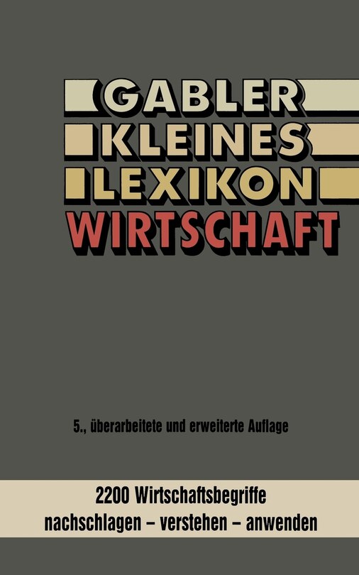 Front cover_Gabler Kleines Lexikon Wirtschaft