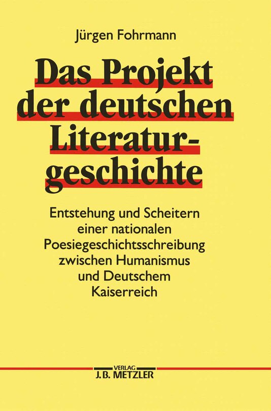 Couverture_Das Projekt der deutschen Literaturgeschichte