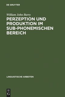 Front cover_Perzeption und Produktion im sub-phonemischen Bereich