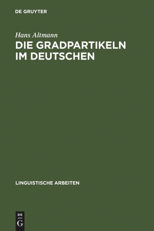 Couverture_Die Gradpartikeln im Deutschen
