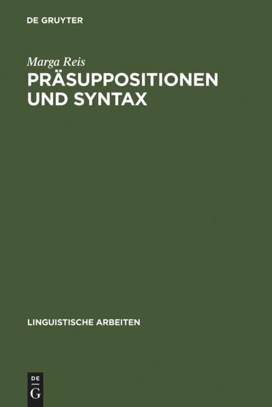 Front cover_Präsuppositionen und Syntax