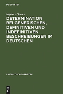 Couverture_Determination bei generischen, definitiven und indefinitiven Beschreibungen im Deutschen