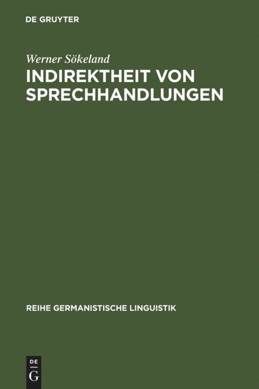 Front cover_Indirektheit von Sprechhandlungen