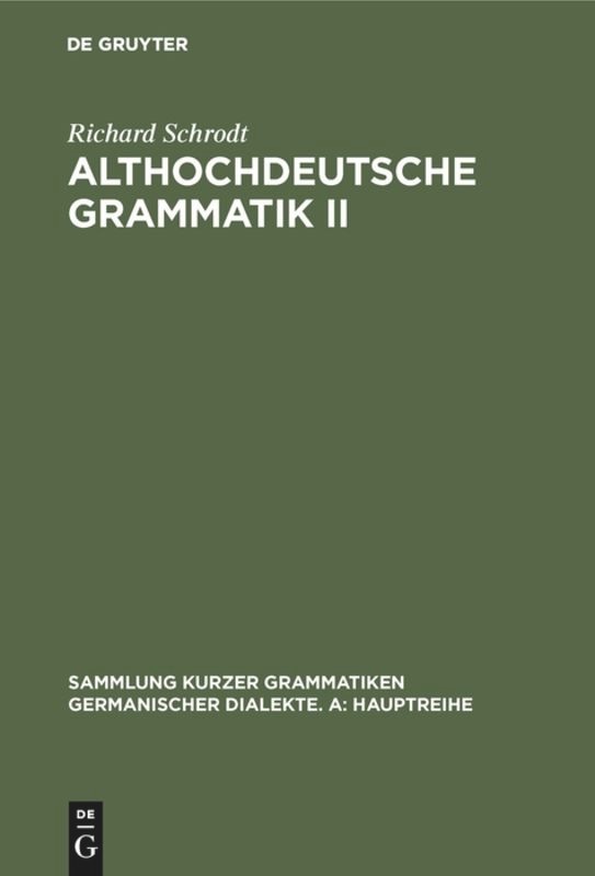 Couverture_Althochdeutsche Grammatik II