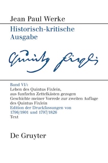 Couverture_Leben des Quintus Fixlein, aus funfzehn Zettelkästen gezogen
