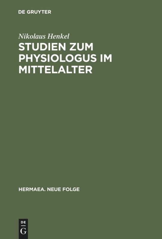 Front cover_Studien zum Physiologus im Mittelalter