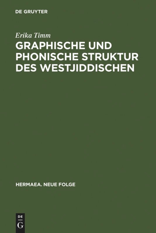 Front cover_Graphische und phonische Struktur des Westjiddischen