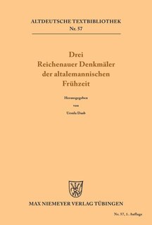 Front cover_Drei Reichenauer Denkmäler der altalemannischen Frühzeit