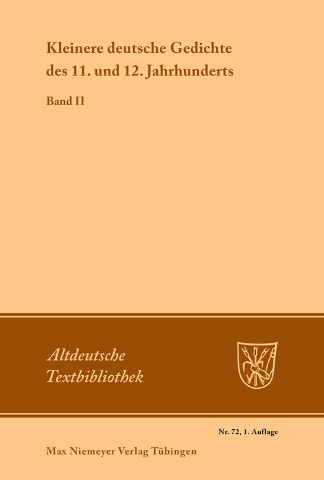 Couverture_Kleinere deutsche Gedichte des 11. und 12. Jahrhunderts