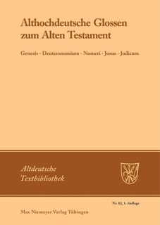 Front cover_Althochdeutsche Glossen Zum Alten Testament