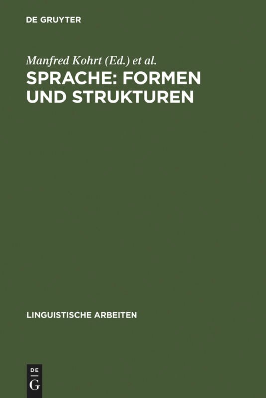 Front cover_Sprache: Formen und Strukturen