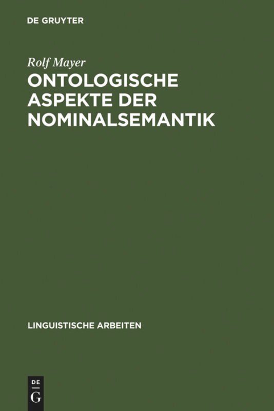 Front cover_Ontologische Aspekte Der Nominalsemantik