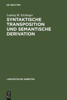 Front cover_Syntaktische Transposition und semantische Derivation
