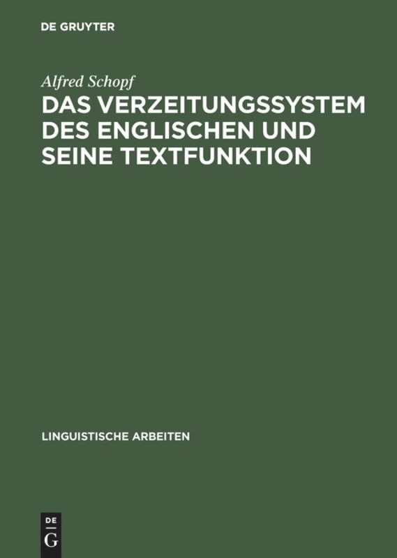 Front cover_Das Verzeitungssystem des Englischen und seine Textfunktion