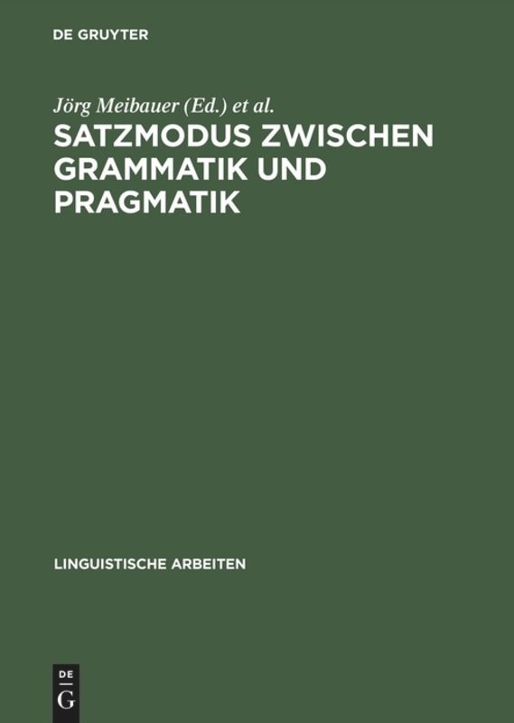 Couverture_Satzmodus zwischen Grammatik und Pragmatik