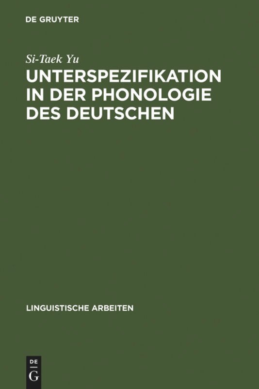 Front cover_Unterspezifikation in der Phonologie des Deutschen