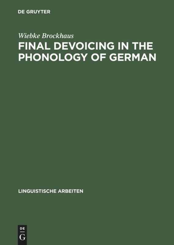 Couverture_Final Devoicing in the Phonology of German