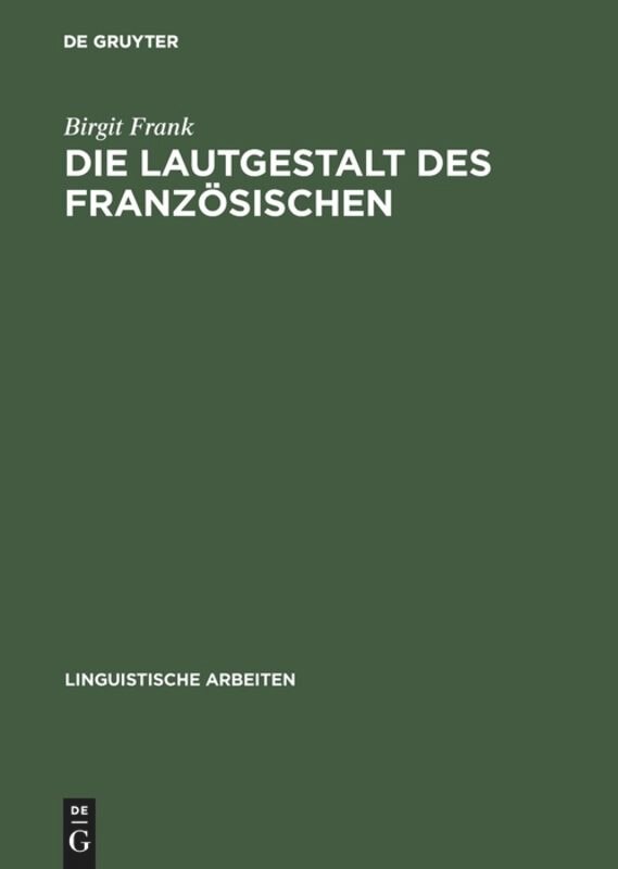 Front cover_Die Lautgestalt des Französischen