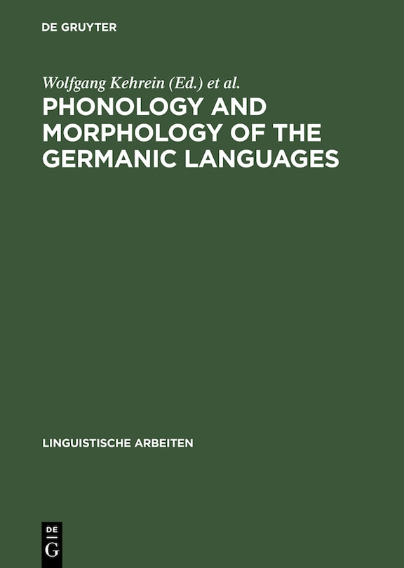 Front cover_Phonology and Morphology of the Germanic Languages