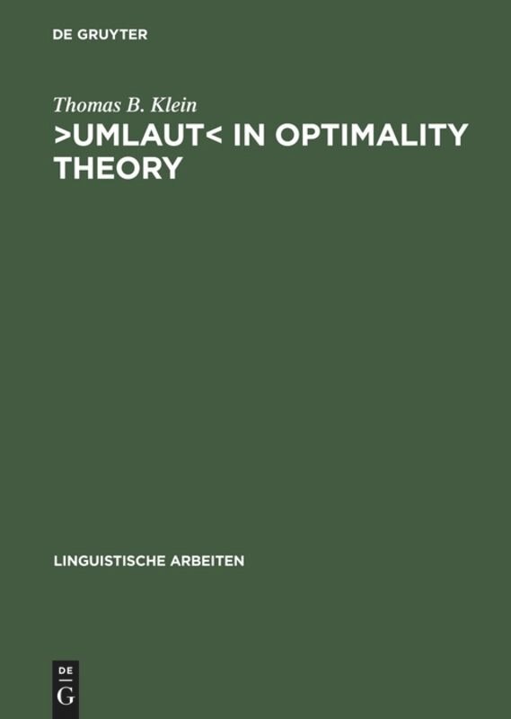 Front cover_›Umlaut‹ in Optimality Theory