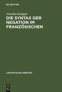 Couverture_Die Syntax der Negation im Französischen