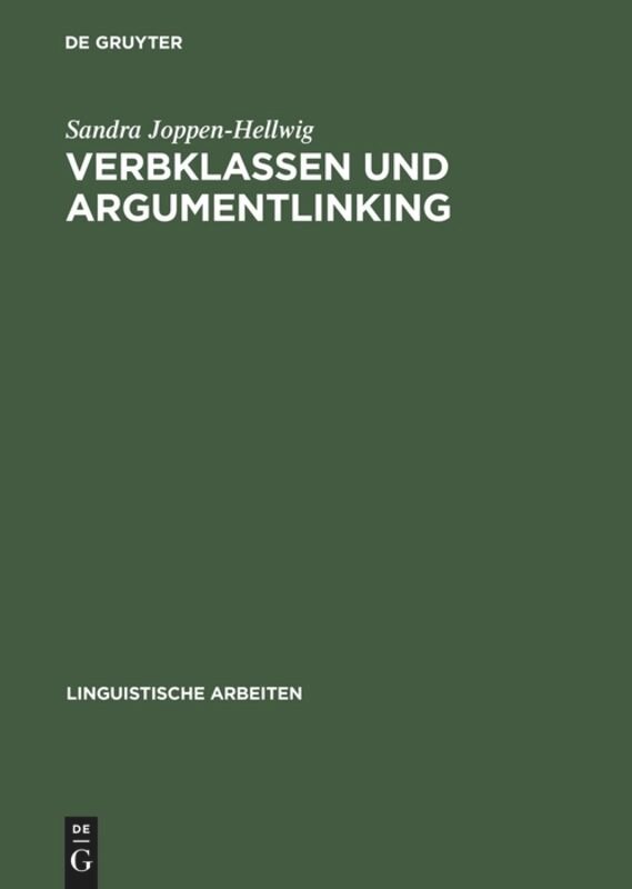 Front cover_Verbklassen und Argumentlinking